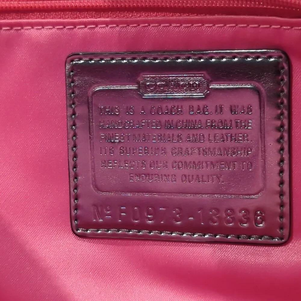 Coach Poppy Shoulder Tote Bag Raspberry Purple Patent Leather Purse F20973-13876